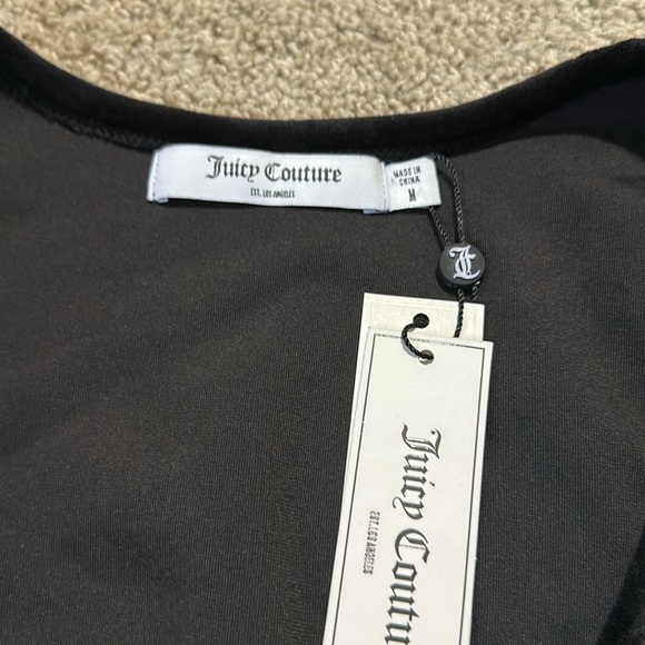 Juicy Couture Black Velour Crop Cardigan Medium NWT - Picture 5 of 6
